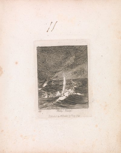 For Children. The Gates of Paradise, Plate 12, Help! Help! by William Blake